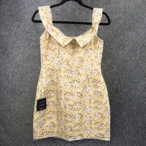 Lulu's Yellow Floral Mini Dress